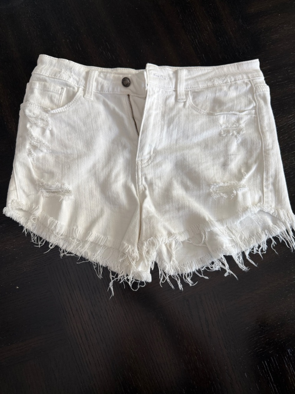 Distressed White Denim Cutoff Shorts - Classic Summer Staple